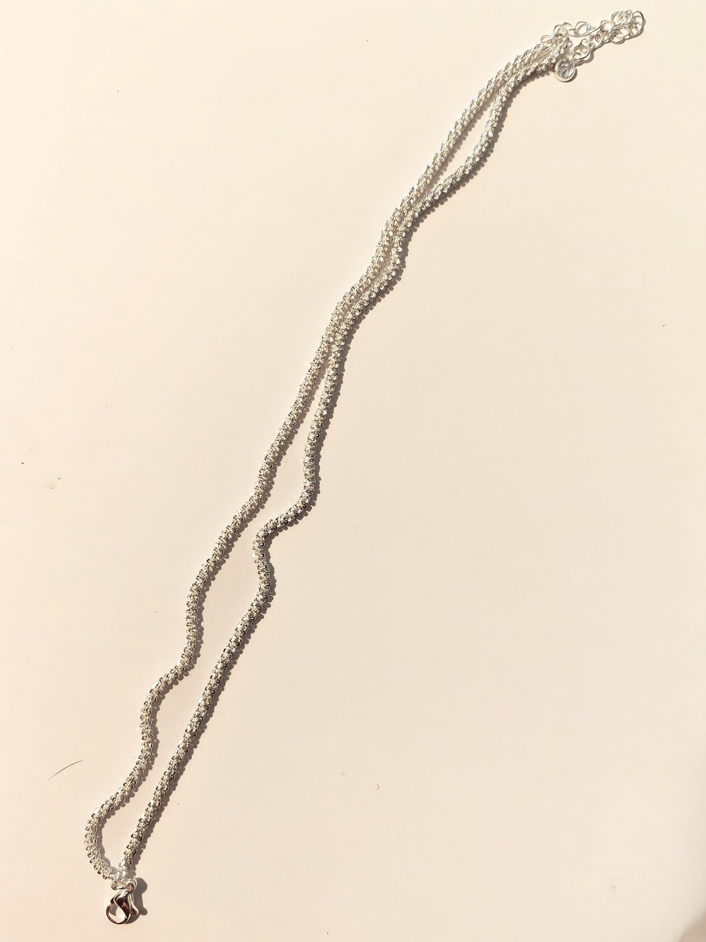 Sterling Silver Rope Chain Bracelet - Silver